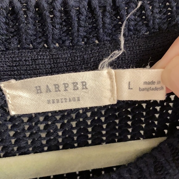 —Large Navy Harper Sweater with Elbow Pads - Picture 2 of 8